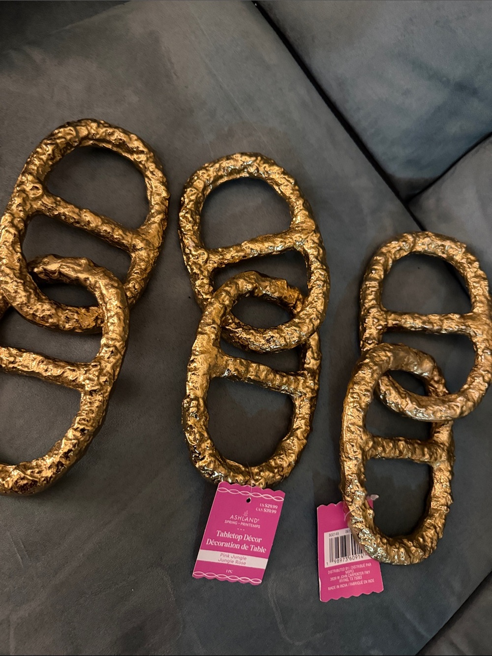 3 sets 11.5" Gold Chain Tabletop Decor by Ashland - - Picture 5 of 11